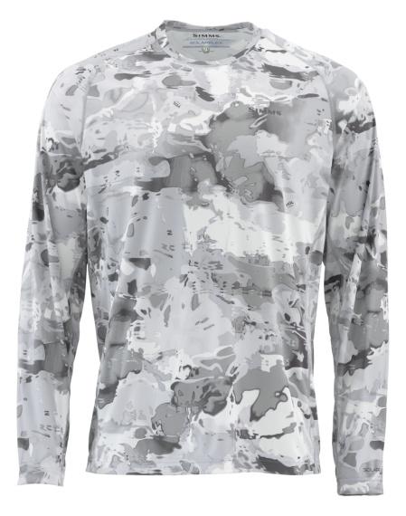 Simms Solarflex Crewneck Prints Cloud Camo Grey i gruppen Kläder & Skor / Kläder / Tröjor / Sweatshirts hos Sportfiskeprylar.se (12727-069-20r)