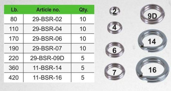 BFT Splitring, stainless, 360lb, #14 - 5-pack i gruppen Krok & Småplock / Stingers & Stingertillbehör / Stingertillbehör hos Sportfiskeprylar.se (11-BSR-14)