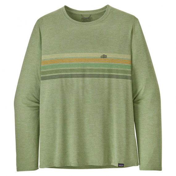 Patagonia M\'s L/S Cap Cool Daily Graphic Shirt Line Logo Ridge Stripe: Salvia Green X-Dye i gruppen Kläder & Skor / Kläder / Tröjor / Långärmade T-shirts hos Sportfiskeprylar.se (45190-LSGXr)
