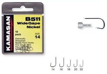 Kamasan B511 - Wide Gape Nickel i gruppen Krok / Enkelkrok hos Sportfiskeprylar.se (B511-22r)