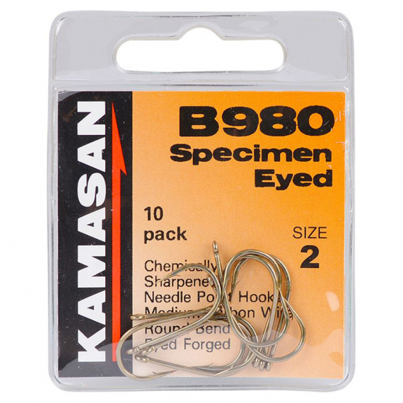 Kamasan B980 Specimen Eyed 10-pack i gruppen Krok & Småplock / Krok / Specimenkrok hos Sportfiskeprylar.se (B980-000r)