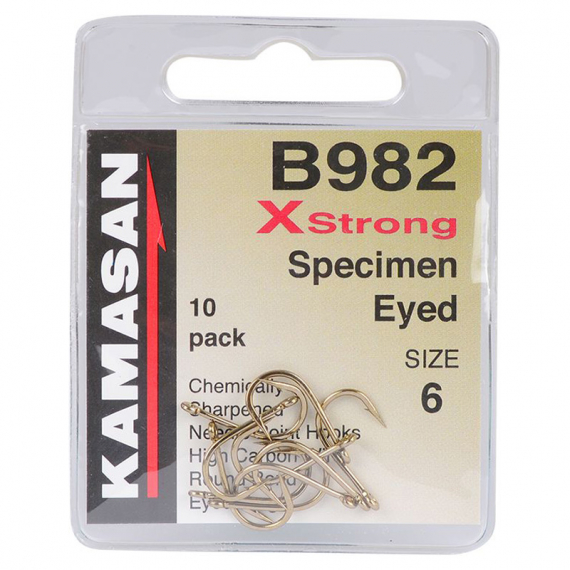 Kamasan B982 - Xstrong Specimed Eyed (10) i gruppen Krok / Enkelkrok hos Sportfiskeprylar.se (B982-08r)