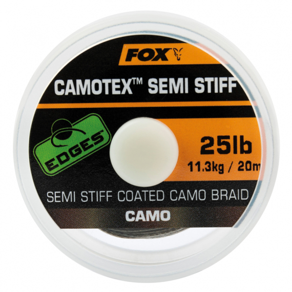 Fox Camotex Semi Stiff 20m i gruppen Krok & Småplock / Tafsar & Tafsmaterial / Tafsmaterial / Tafsmaterial Braid hos Sportfiskeprylar.se (CAC741r)