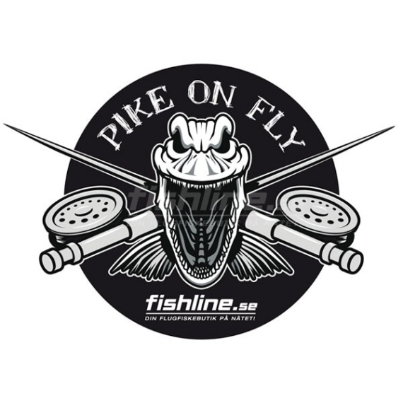 Fishline Pike on Fly sticker i gruppen Övrigt / Klistermärken & Dekaler hos Sportfiskeprylar.se (FL-Sticker)
