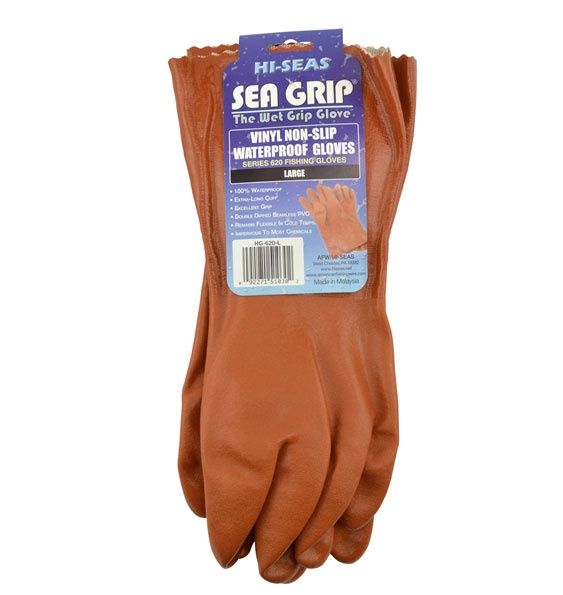 Sea Grip Vinyl Waterproof Gloves, Orange