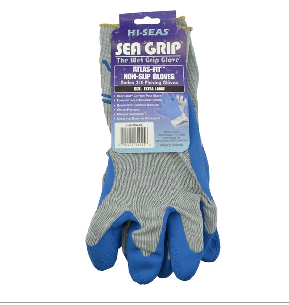 Sea Grip Premium Non-Slip Gloves, Light Blue/White