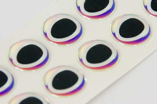Epoxy Eyes 11,0 mm oval dubbel - svart/pearl