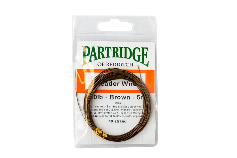 Partridge Bauer Pike Leader Wire 40lb - Brown