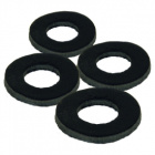 Fox Black Leather Washers (4-pack)