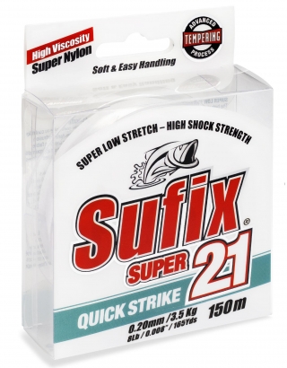 Sufix Super 21 Quick Strike Clear i gruppen Fiskelinor / Nylonlinor hos Sportfiskeprylar.se (00000610CLEA0020r)