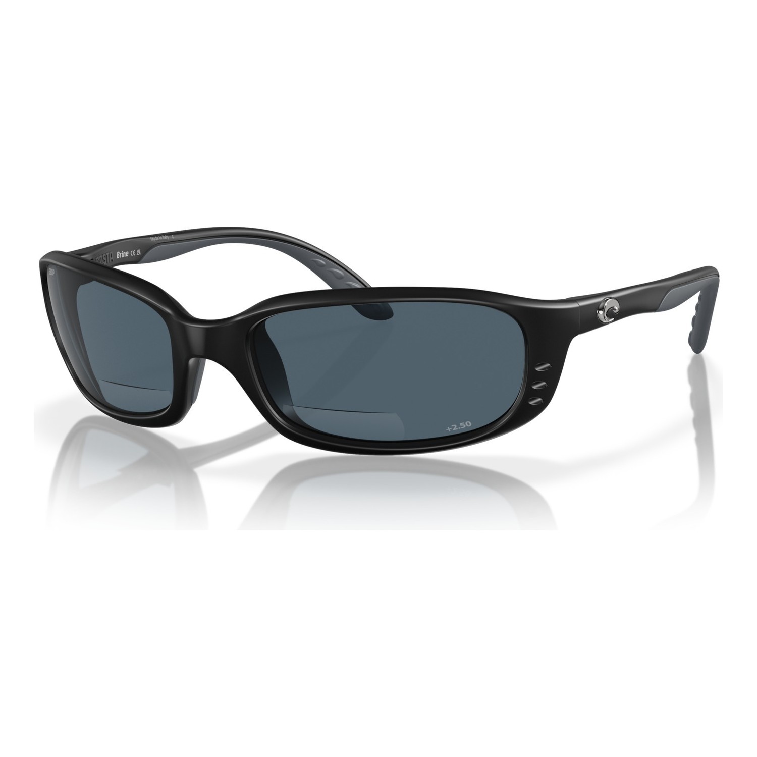 Costa Brine Readers - 11 Matte Black - Gray 580P C-Mate 2.50 i gruppen Kläder & Skor / Solglasögon / Polariserade Solglasögon hos Sportfiskeprylar.se (00040659)