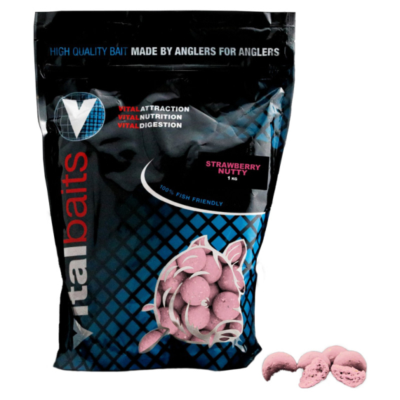 Vital Baits Boilies Strawberry Nutty 1 kg i gruppen Fiskedrag / Boilies, Krokbeten & Mäsk / Boilies hos Sportfiskeprylar.se (02-0114r)
