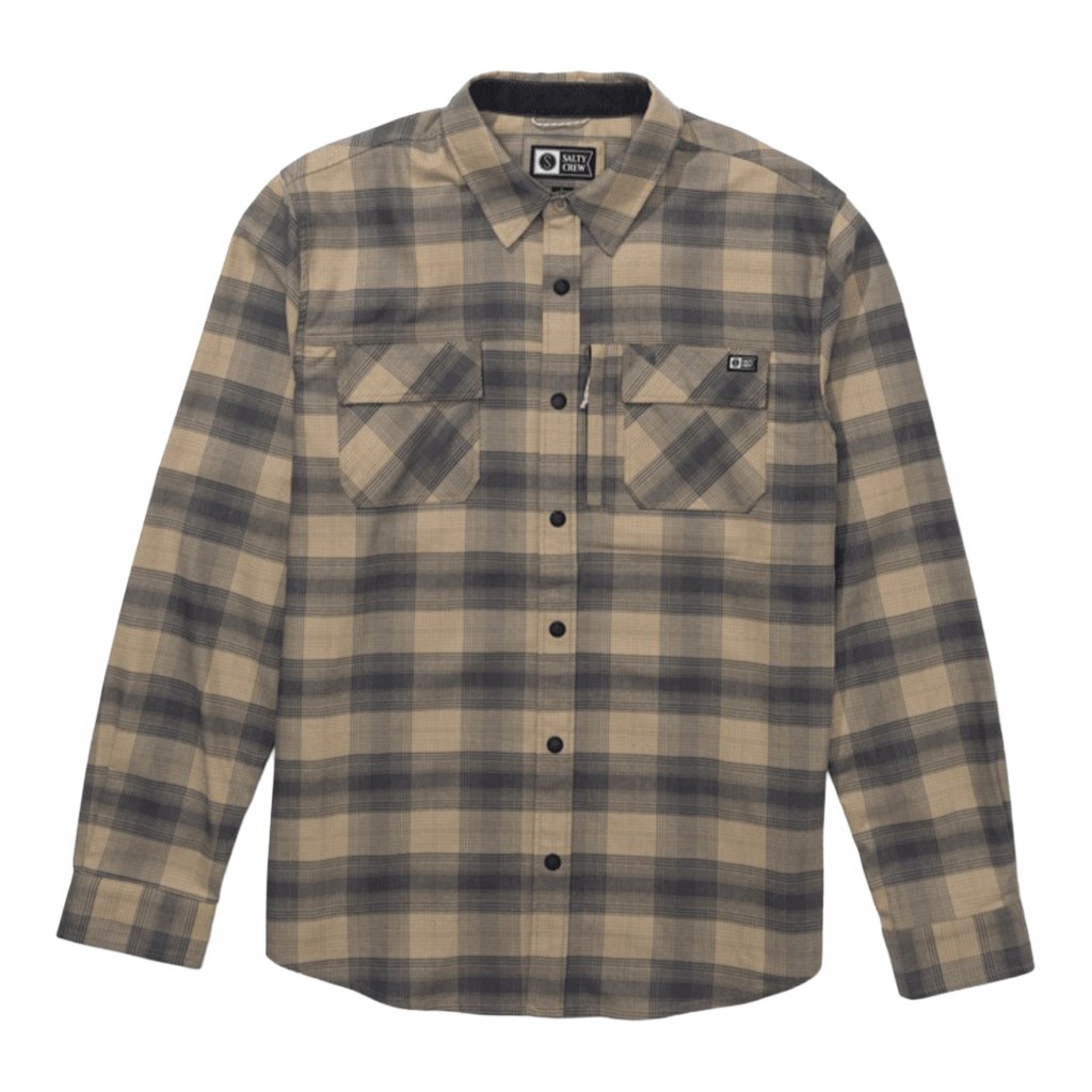 Salty Crew Fathom Ls Tech Flannel Khaki i gruppen Kläder & Skor / Kläder / Skjortor hos Sportfiskeprylar.se (0804046586739r)