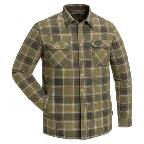 Pinewood Finnveden Check Padd Overshirt H.Olive/Terracotta i gruppen Kläder & Skor / Kläder / Skjortor hos Sportfiskeprylar.se (1-50080728006r)