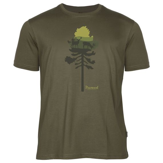 Pinewood Finnveden Rec. Outdoor T-Shirt Olive Mel Pine Tree i gruppen Kläder & Skor / Kläder / T-shirts hos Sportfiskeprylar.se (1-54490769005r)