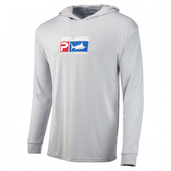 Pelagic Aquatek Deluxe Hoody Light Grey i gruppen Kläder & Skor / Kläder / Tröjor / Hoodies hos Sportfiskeprylar.se (1015211001LGY-Lr)
