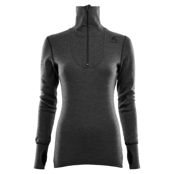 Aclima DoubleWool Polo Shirt Zip Woman Marengo/Jet Black - L i gruppen Kläder & Skor / Kläder / Underställ & Underkläder / Underställströjor hos Sportfiskeprylar.se (105201)
