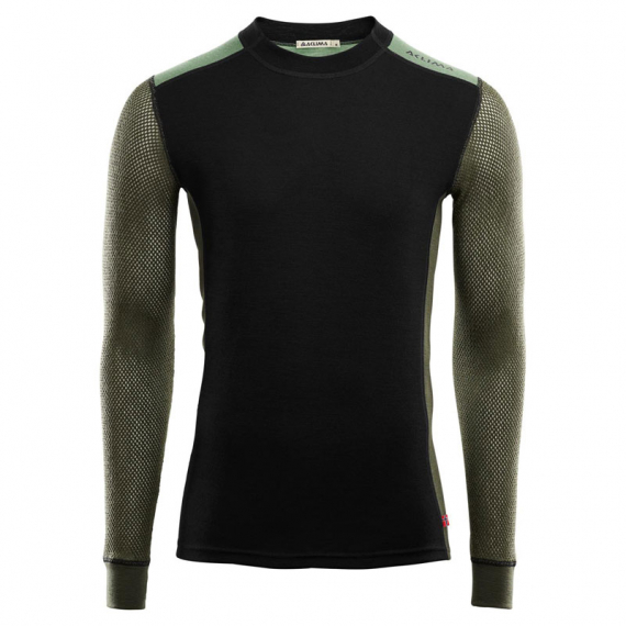 Aclima WoolNet Hybrid Crewneck M\'s Jet Black/Olive Night/Dill i gruppen Kläder & Skor / Kläder / Underställ & Underkläder / Underställströjor hos Sportfiskeprylar.se (105881r)