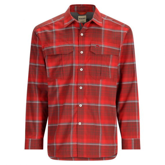 Simms ColdWeather Shirt Cutty Red Asym Ombre Plaid i gruppen Kläder & Skor / Kläder / Skjortor hos Sportfiskeprylar.se (10777-2095-30r)