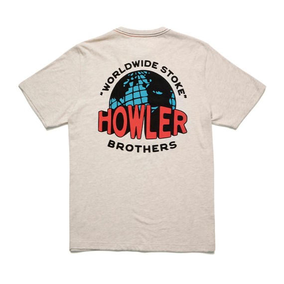 Howler Bro\'s Cotton T-Shirt Worldwide Howler Grey Heather i gruppen Kläder & Skor / Kläder / T-shirts hos Sportfiskeprylar.se (111325F-WOR-Sr)