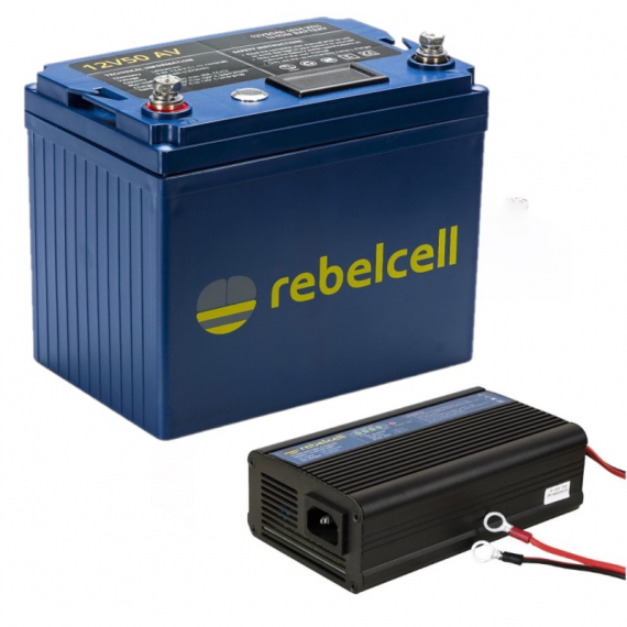 Rebelcell 12V50 AV l-ion Batteri (632 Wh) Med Laddare 12.6V10A Li-ion i gruppen Elektronik / Rebelcell hos Sportfiskeprylar.se (12050AVREUAPaket)