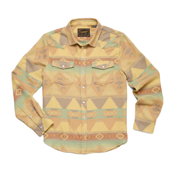 Howler Bro\'s Sheridan Flannel Mitla Motifs Old Gold i gruppen Kläder & Skor / Kläder / Skjortor hos Sportfiskeprylar.se (122025F-GOL-Sr)