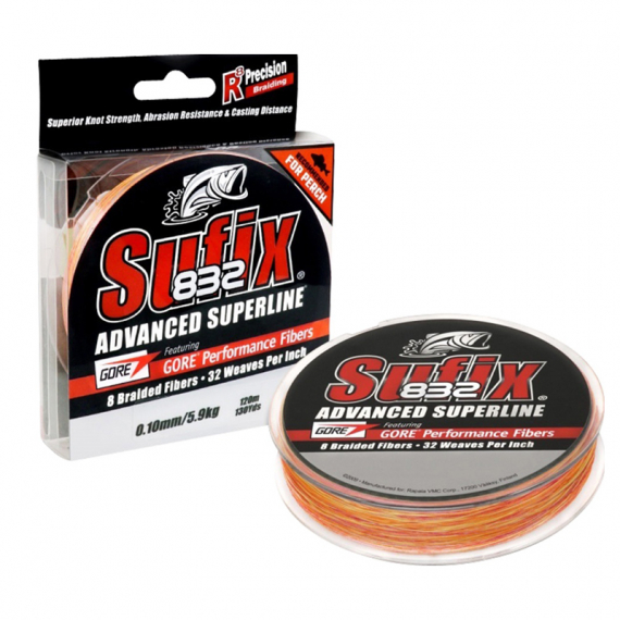 Sufix 832 Braid Fire Camo 120m - 0.15mm i gruppen Fiskelinor / Flätlinor & Superlinor hos Sportfiskeprylar.se (123342NO)