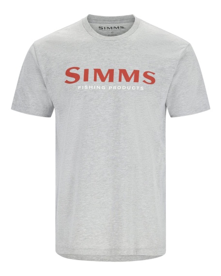 Simms Logo T-Shirt Grey Heather Crimson i gruppen Kläder & Skor / Kläder / T-shirts hos Sportfiskeprylar.se (12803-2023-20r)