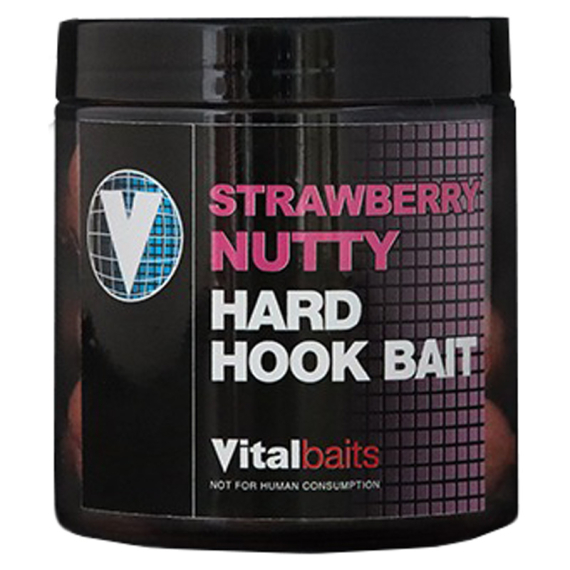 Vital Baits Strawberry Nutty 100 g i gruppen Fiskedrag / Boilies, Krokbeten & Mäsk / Boilies hos Sportfiskeprylar.se (13-0031r)