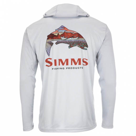 Simms Tech Hoody Artist Series Trout Logo Flame/Sterling i gruppen Kläder & Skor / Kläder / Tröjor / Hoodies hos Sportfiskeprylar.se (13521-859-30r)