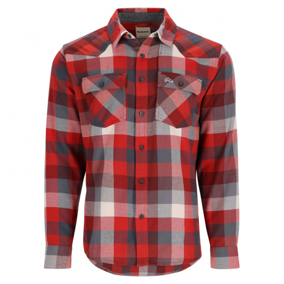Simms Santee Flannel Shirt Auburn Red/Slate Buffalo Check i gruppen Kläder & Skor / Kläder / Skjortor hos Sportfiskeprylar.se (13559-2094-30r)