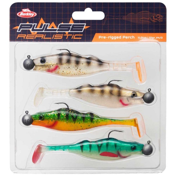 Berkley Pulse Realistic Perch 4pcs i gruppen Fiskedrag / Betespaket / Betespaket Jiggar hos Sportfiskeprylar.se (1551698r)