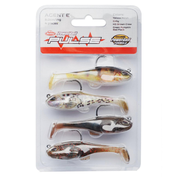 Berkley Pulse Agent E 4-Pack i gruppen Fiskedrag / Betespaket / Betespaket Abborre hos Sportfiskeprylar.se (1580906r)