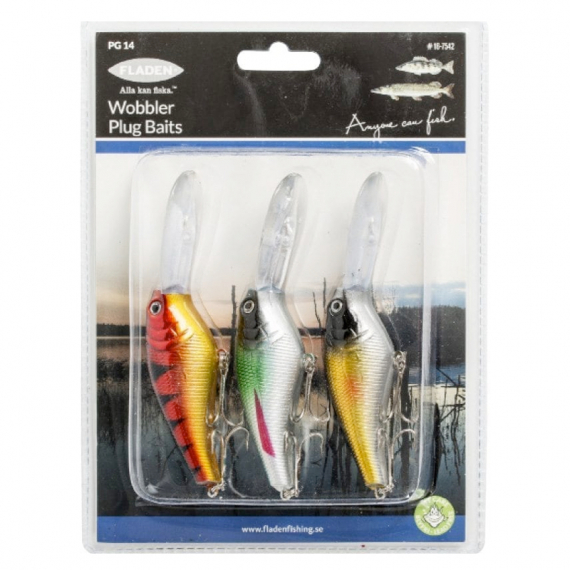 Fladen Wobbler 12cm Fat Shad Flytande 3-pack i gruppen Fiskedrag / Betespaket / Betespaket Abborre hos Sportfiskeprylar.se (16-7542)