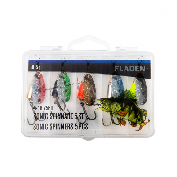 Fladen Sonic Spinners 5g 5pcs In Plastic Box i gruppen Fiskedrag / Spinnare hos Sportfiskeprylar.se (16-7560)