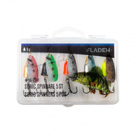 Fladen Sonic Spinners 8g 5pcs In Plastic Box i gruppen Fiskedrag / Spinnare hos Sportfiskeprylar.se (16-7561)