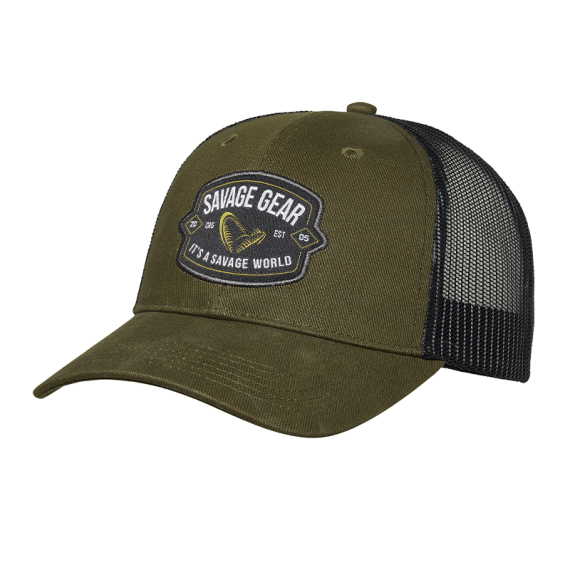 Savage Gear Badge Trucker Cap - Green i gruppen Kläder & Skor / Kepsar & Huvudbonader / Kepsar hos Sportfiskeprylar.se (1642629)