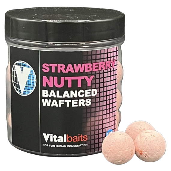 Vital Baits Strawberry Nutty Wafters 100 g i gruppen Fiskedrag / Boilies, Krokbeten & Mäsk / Popups hos Sportfiskeprylar.se (17-0010r)