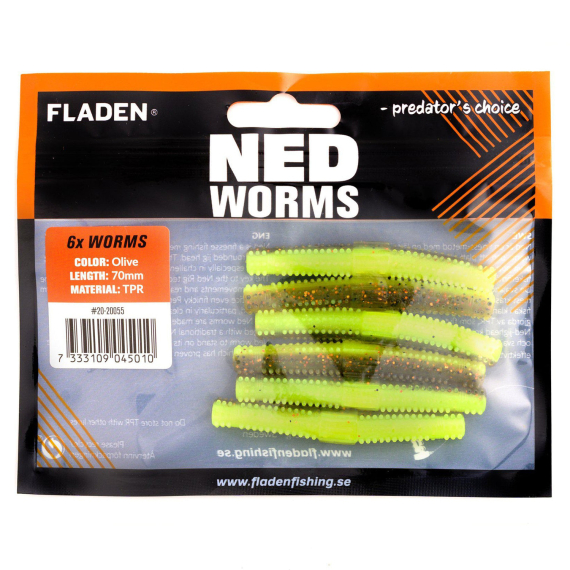 Fladen NED worm 7cm i gruppen Fiskemetoder / Spinnfiske / Fiskedrag / Jiggar & Gummibeten / Kräftor & Creaturebaits hos Sportfiskeprylar.se (20-20051r)
