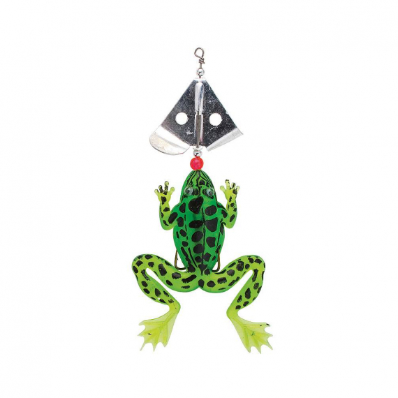 Fladen Groda Big m. Roterande Sked 18cm, 45g - Limegreen/Black i gruppen Fiskedrag / Ytbeten & Poppers hos Sportfiskeprylar.se (20-57180-01)