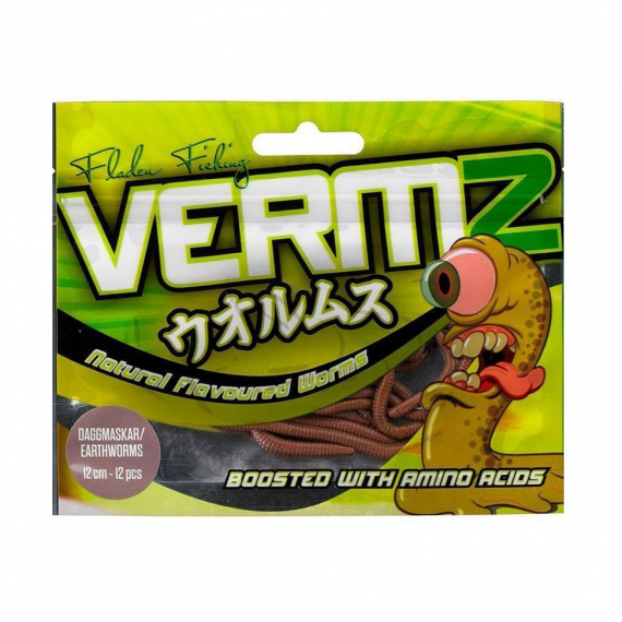 Fladen Vermz Daggmask 12 cm 12pcs, Natural Brown i gruppen Fiskedrag / Jiggar & Gummibeten / Kräftor & Creaturebaits / Maskar & Worm baits hos Sportfiskeprylar.se (20-5975-01)