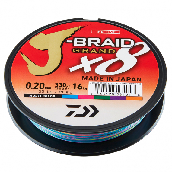 Daiwa J-braid Grand X8 Multi Color 300m i gruppen Fiskelinor / Flätlinor & Superlinor hos Sportfiskeprylar.se (210679r)