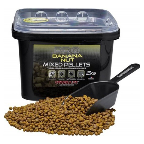 Starbaits Pro Banana Nut Pellets Mixed 2kg i gruppen Fiskedrag / Boilies, Krokbeten & Mäsk / Pellets hos Sportfiskeprylar.se (29-44911)