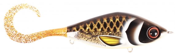 TrueGlide Guppie Jr, 11cm, 70gr - Spotted Bullhead - Gold Glitter i gruppen Fiskedrag / Tailbeten & Hybridbeten hos Sportfiskeprylar.se (29-EG208A-TR008)
