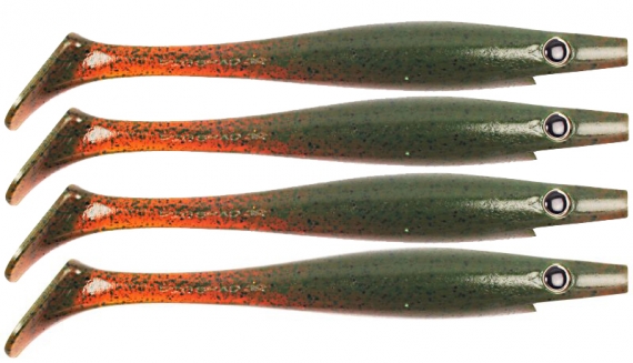 Pig Shad 15cm Nano Size (4-pack) - Motor Oil Pepper i gruppen Fiskedrag / Jiggar & Gummibeten / Gäddjiggar hos Sportfiskeprylar.se (29-SP172D-C017)