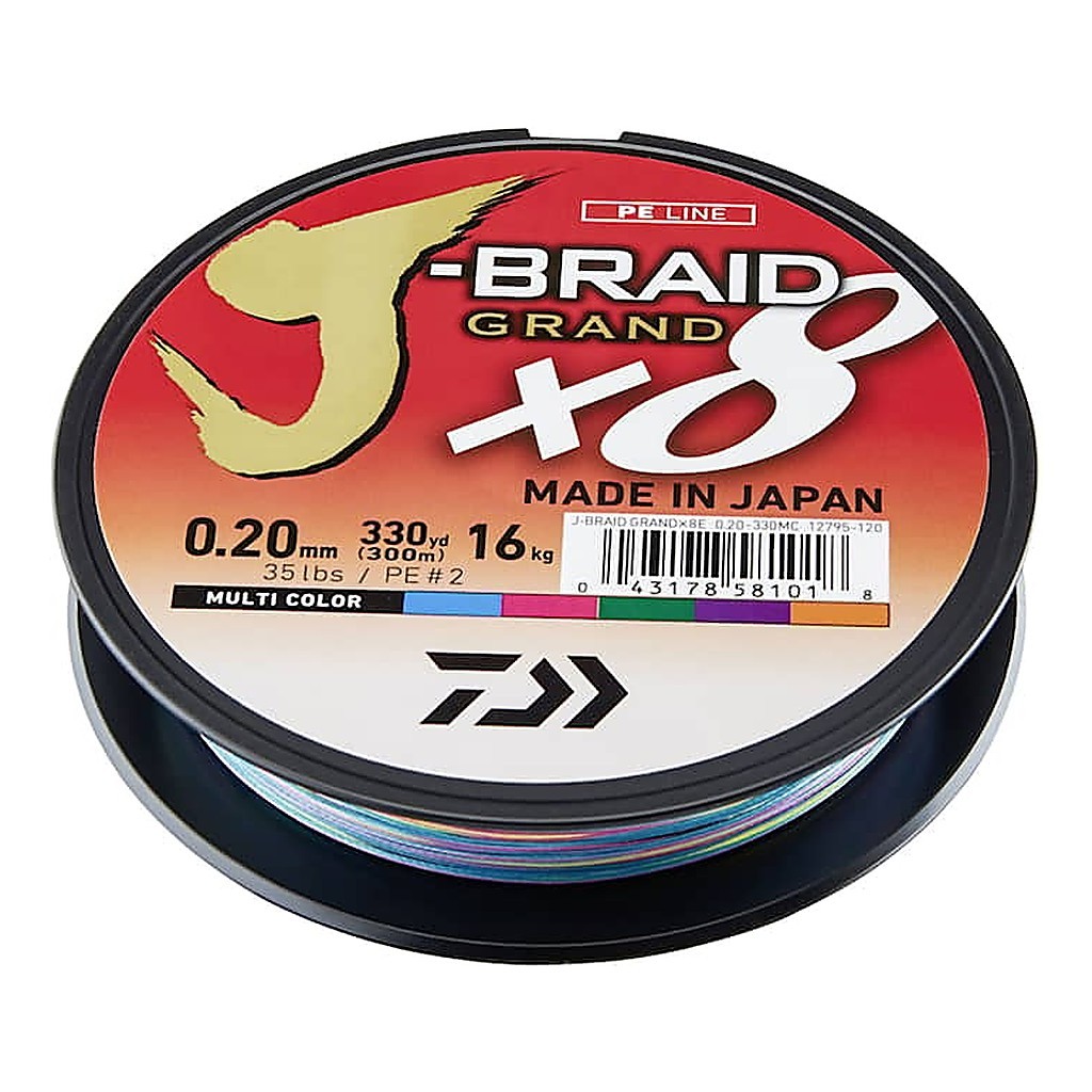 Daiwa J Braid Grand X8 300m Multi Color i gruppen Fiskemetoder / Spinnfiske / Fiskelinor / Flätlinor & Superlinor hos Sportfiskeprylar.se (3000027035DOr)