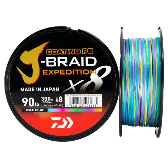 Daiwa J-Braid Expedition x8E 500m Multi Color i gruppen Fiskelinor / Flätlinor & Superlinor hos Sportfiskeprylar.se (32-222790r)