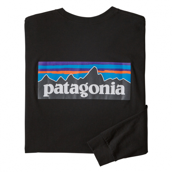 Patagonia M\'s L/S P-6 Logo Responsibili-Tee Black i gruppen Kläder & Skor / Kläder / Tröjor / Långärmade T-shirts hos Sportfiskeprylar.se (38518-BLK-Sr)
