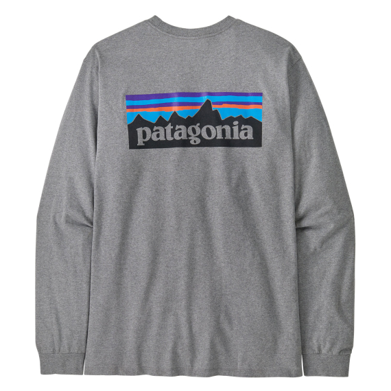Patagonia M\'s L/S P-6 Logo Responsibili-Tee Gravel Heather i gruppen Kläder & Skor / Kläder / Tröjor / Långärmade T-shirts hos Sportfiskeprylar.se (38518-GLH-Sr)