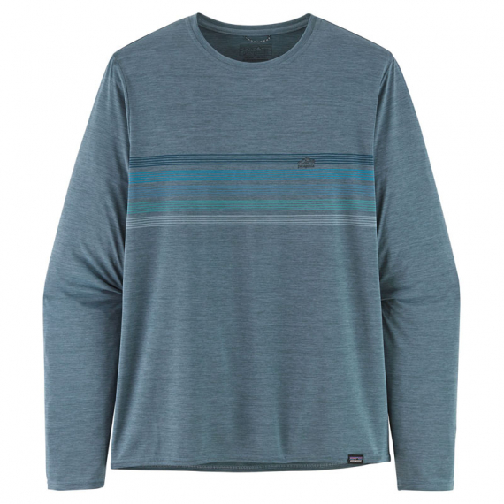 Patagonia M\'s L/S Cap Cool Daily Graphic Shirt Line Logo Ridge Stripe: Light Plume Grey X-Dye i gruppen Kläder & Skor / Kläder / Tröjor / Långärmade T-shirts hos Sportfiskeprylar.se (45190-LIPX-Sr)